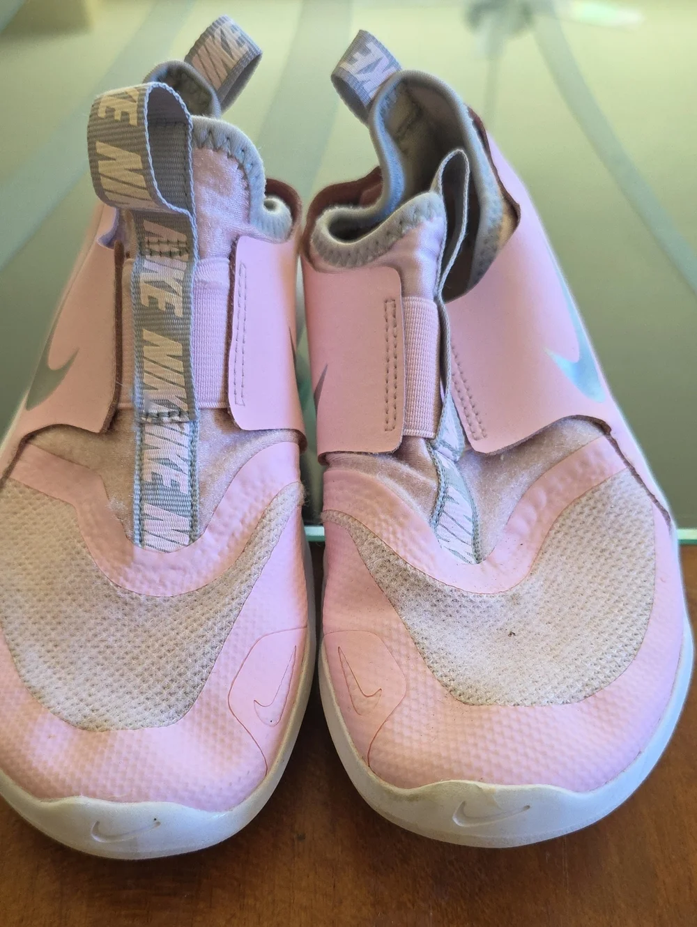 Nike Kids Pink Slip-On Water Shoes with Silver Swoosh
